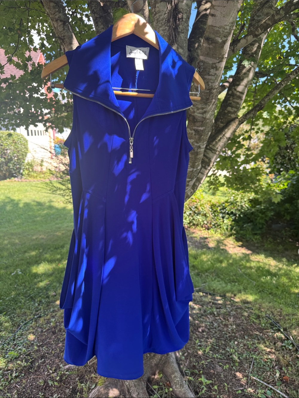 Joseph Cobalt Blue Zip-Front Mini Dress